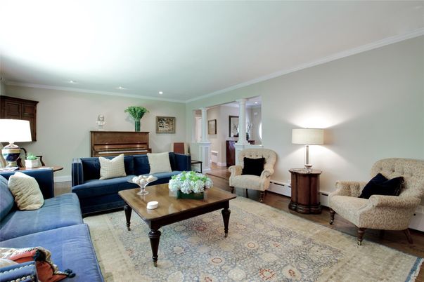 Interior, Living room, Piano, Recessed Lighting, Wood Texture Flooring