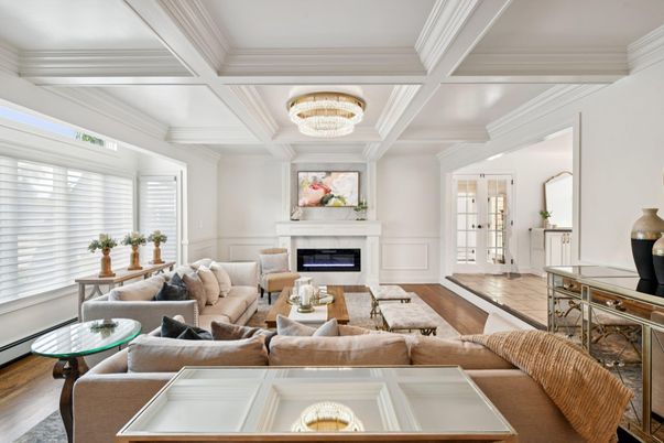 Chandelier, Fireplace, Interior, Living room, Wood Texture Flooring