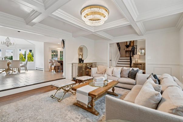 Chandelier, Dining room, Fireplace, Interior, Living room, Wood Texture Flooring