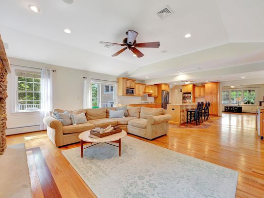Interior, Kitchen, Living room, Recessed Lighting, Wood Texture Flooring