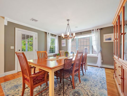 Chandelier, Dining room, Interior, Wood Texture Flooring