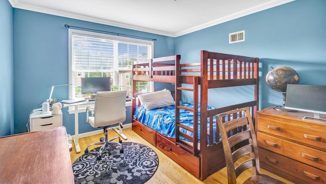 Bedroom, Home Office, Interior, Wood Texture Flooring