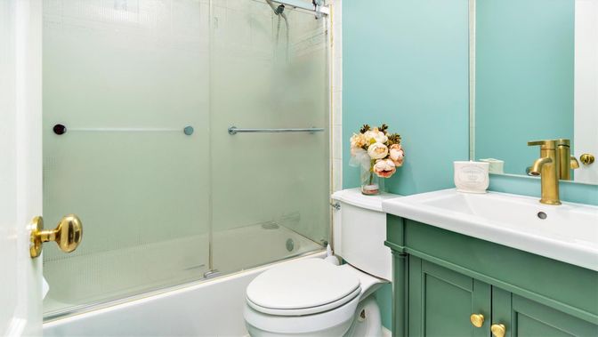 Bathroom, Glass Shower, Interior