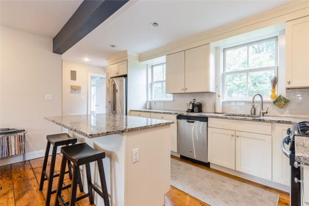 Interior, Kitchen, Recessed Lighting, Wood Texture Flooring