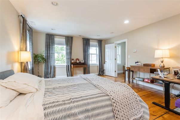 Bedroom, Home Office, Interior, Recessed Lighting, Wood Texture Flooring