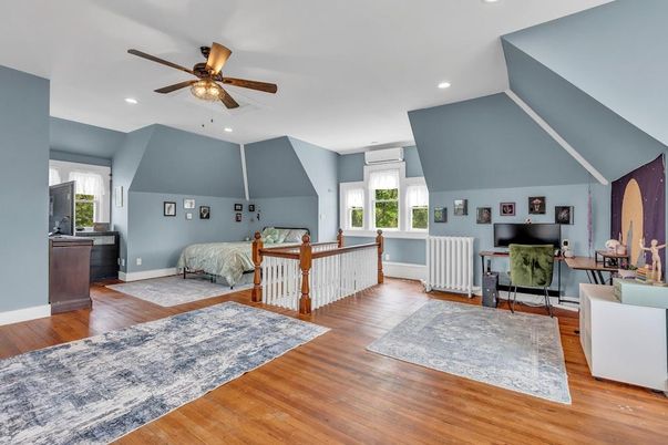 Bedroom, Home Office, Interior, Recessed Lighting, Wood Texture Flooring