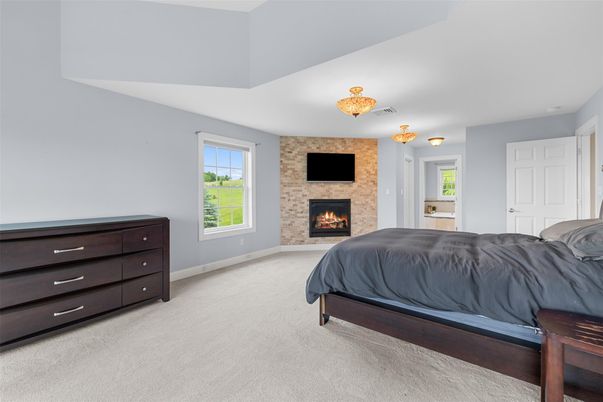 Bedroom, Fireplace, Interior, Stone Walls
