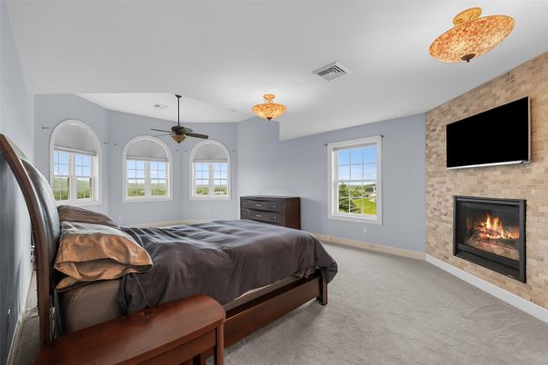 Bedroom, Fireplace, Interior