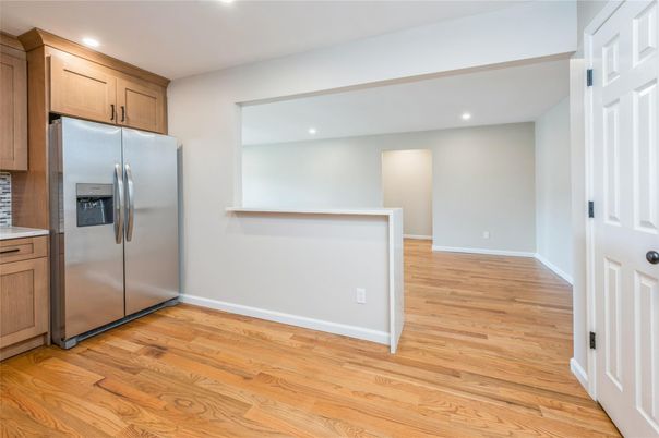 Interior, Kitchen, Recessed Lighting, Wood Texture Flooring
