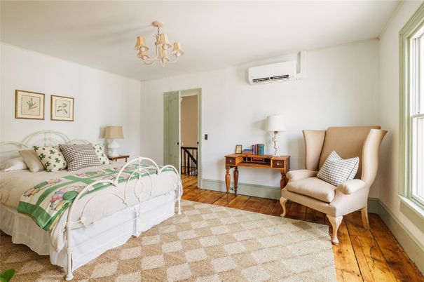 Bedroom, Chandelier, Interior, Wood Texture Flooring