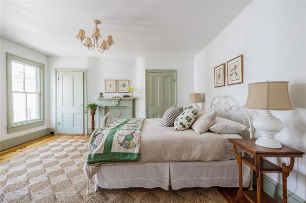 Bedroom, Chandelier, Interior, Wood Texture Flooring