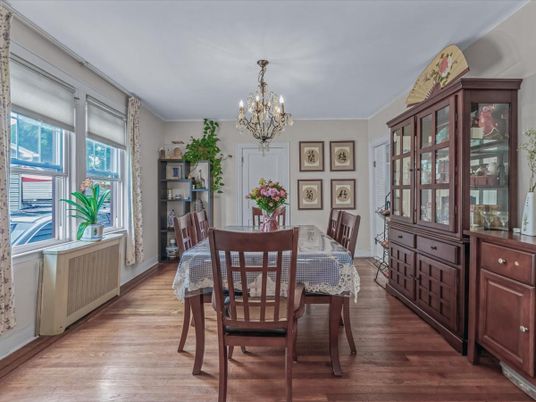 Chandelier, Dining room, Interior, Wood Texture Flooring