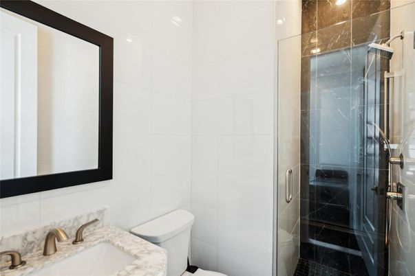Bathroom, Glass Shower, Interior, Marble Walls