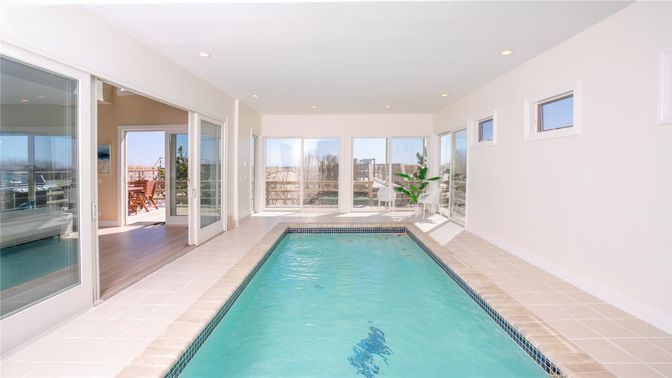 Interior, Pool, Recessed Lighting, Wood Texture Flooring