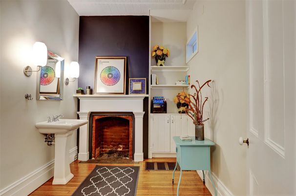 Fireplace, Interior, Wood Texture Flooring