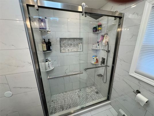 Bathroom, Glass Shower, Interior, Marble Walls