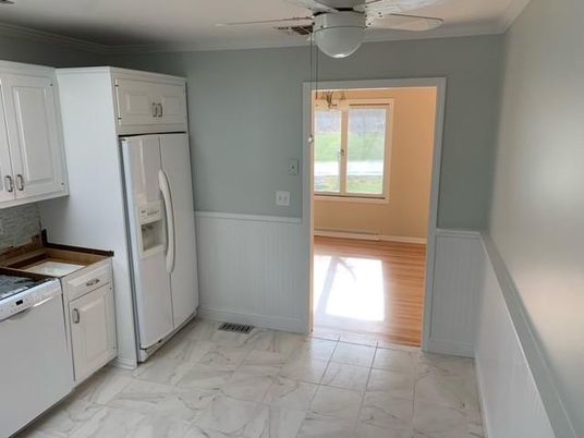 Interior, Kitchen, Marble, Pendant Lights