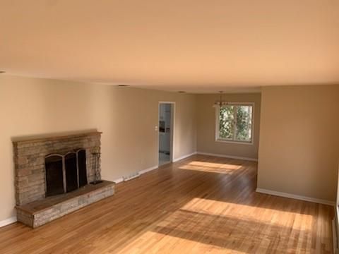 Empty room, Fireplace, Interior, Wood Texture Flooring