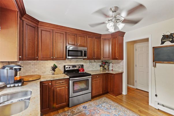 Interior, Kitchen, Stainless Steel Appliances, Wood Texture Flooring
