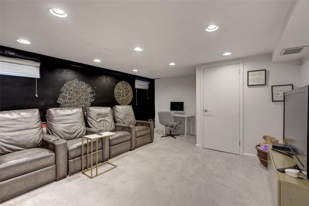 Home Theatre Room, Home Office, Interior, Recessed Lighting, Theatre Room