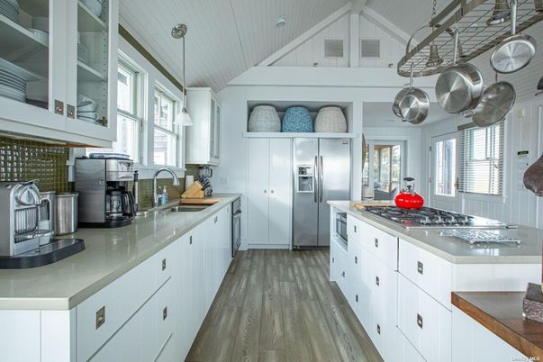 Interior, Kitchen, Pendant Lights, Stainless Steel Appliances, Wood Texture Flooring