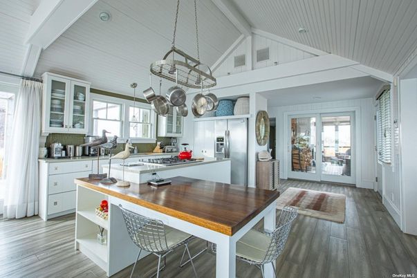 Interior, Kitchen, Pendant Lights, Stainless Steel Appliances, Wood Texture Flooring