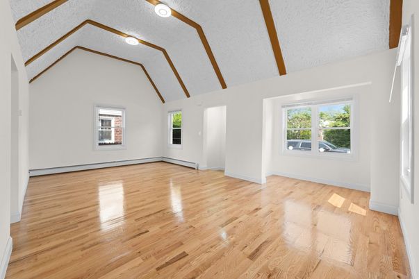 Empty room, Interior, Wooden Beams, Wood Texture Flooring