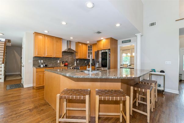 Interior, Kitchen, Recessed Lighting, Wood Texture Flooring