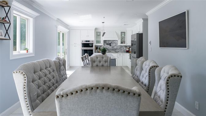 Dining room, Interior, Kitchen, Pendant Lights, Recessed Lighting