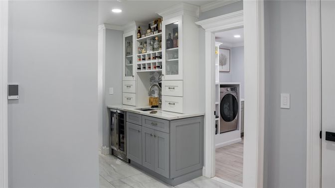 Interior, Recessed Lighting, Utility Closets, Washer, Wood Texture Flooring