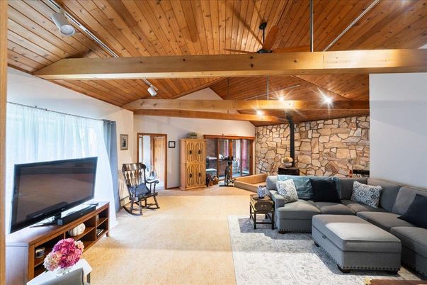 Fitness Equipment, Interior, Living room, Stone Walls, Wooden Beams, Wooden Ceilings
