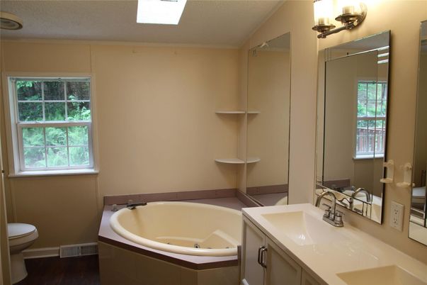 Bathroom, Dual Sink Vanities, Interior, Wood Texture Flooring