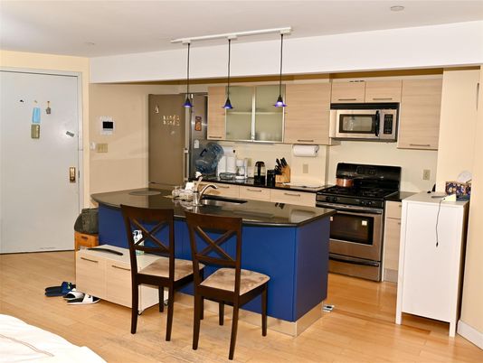 Interior, Kitchen, Pendant Lights, Wood Texture Flooring