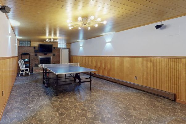 Fireplace, Game Room, Interior, Stone Walls
