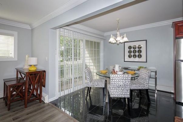 Chandelier, Dining room, Interior, Wood Texture Flooring