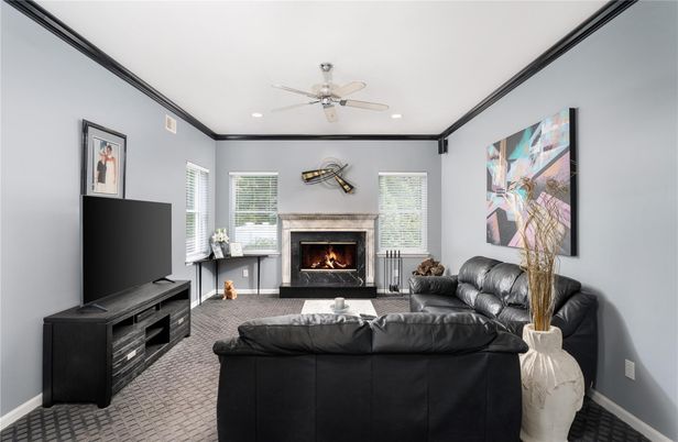 Fireplace, Interior, Living room, Recessed Lighting