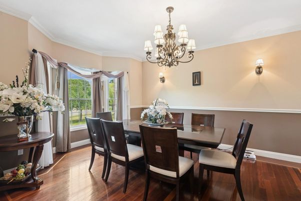 Chandelier, Dining room, Interior, Wood Texture Flooring