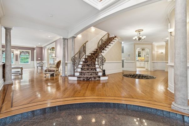 Chandelier, Interior, Recessed Lighting, Wood Texture Flooring