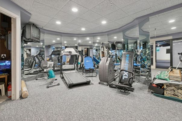 Fitness Equipment, Gym, Interior, Recessed Lighting