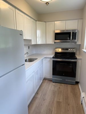 Interior, Kitchen, Stainless Steel Appliances, Wood Texture Flooring