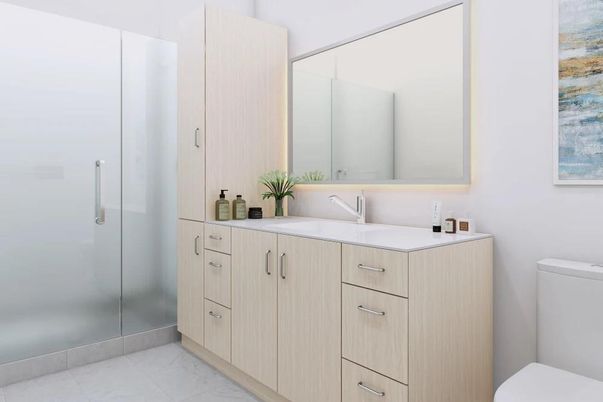 Bathroom, Glass Shower, Interior, Marble