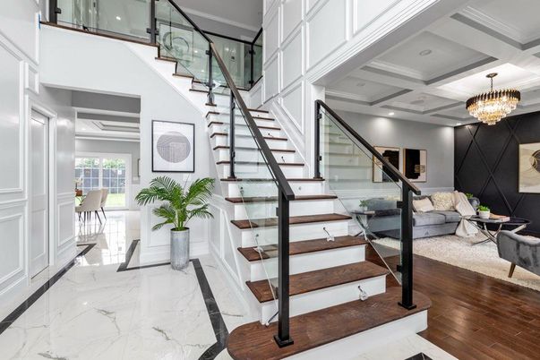 Chandelier, Interior, Marble, Recessed Lighting, Wood Texture Flooring
