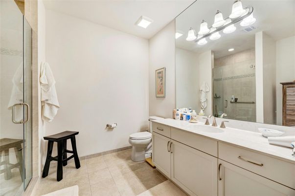 Bathroom, Dual Sink Vanities, Glass Shower, Interior