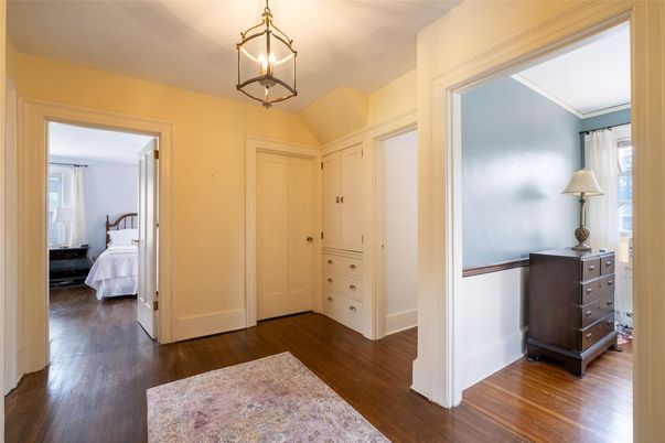 Bedroom, Interior, Pendant Lights, Wood Texture Flooring
