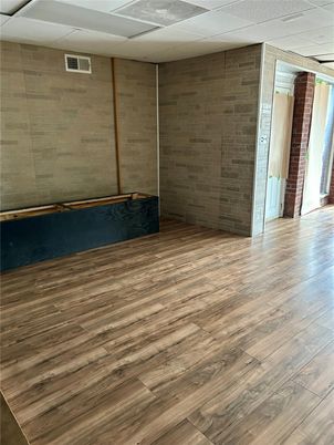 Empty room, Interior, Stone Walls, Wood Texture Flooring
