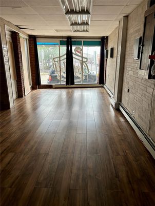 Empty room, Interior, Stone Walls, Wood Texture Flooring