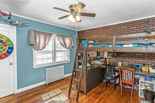 Home Office, Interior, Stone Walls, Wood Texture Flooring