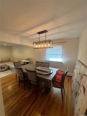 Dining room, Interior, Living room, Pendant Lights, Wood Texture Flooring