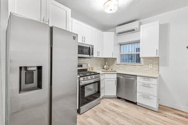 Interior, Kitchen, Stainless Steel Appliances, Wood Texture Flooring
