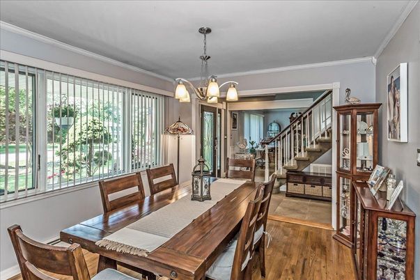 Chandelier, Dining room, Interior, Pendant Lights, Wood Texture Flooring